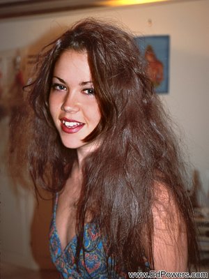 18 year old female Chloe Dash undressing on yoga mat on lawn